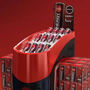 The Zoom Cooler beverage display by Profitmaster, finished retail unit